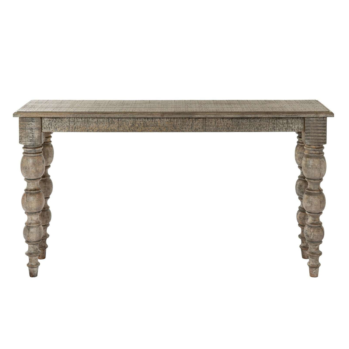 Shades 4 Seasons Console Table with rustic design and sturdy turned legs, perfect for hallways or living rooms