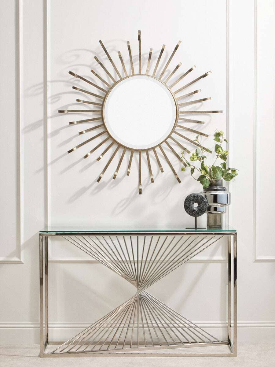 Amella Console Table With Silver Finish Frame Orsina