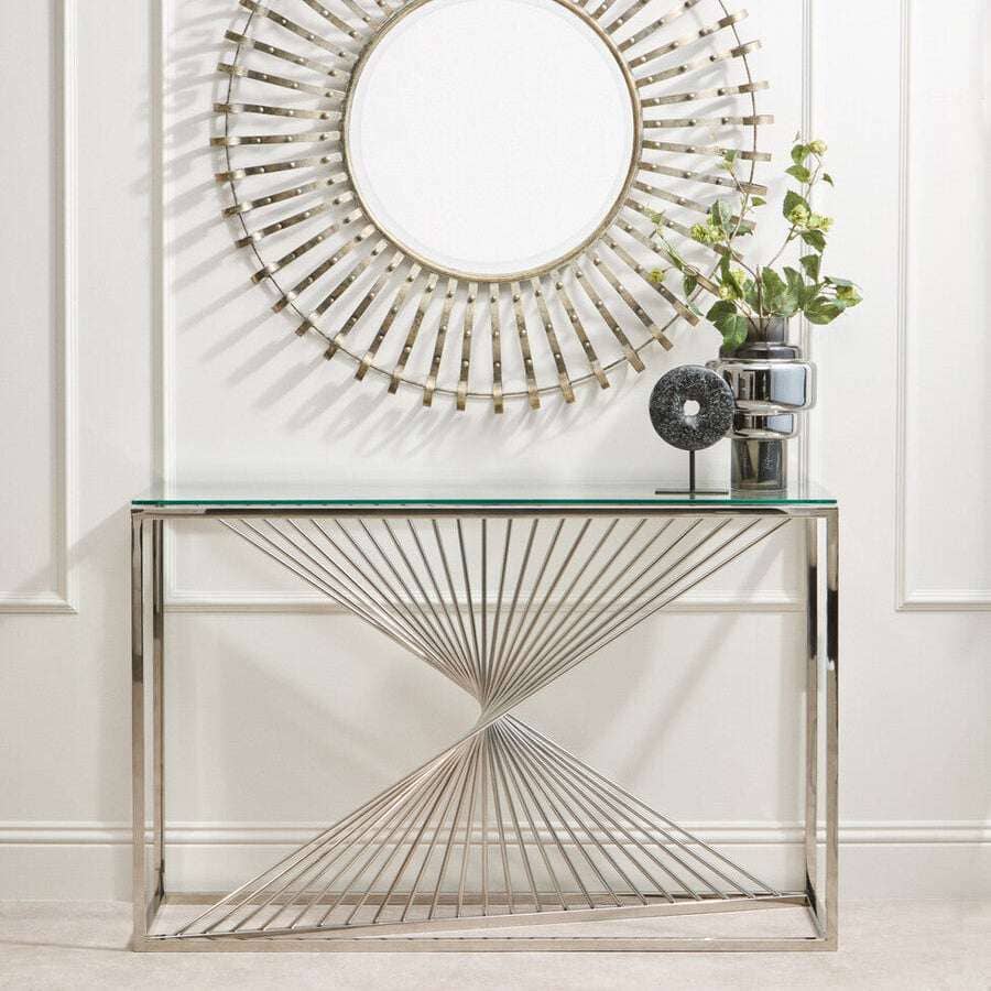 Amella Console Table With Silver Finish Frame Orsina