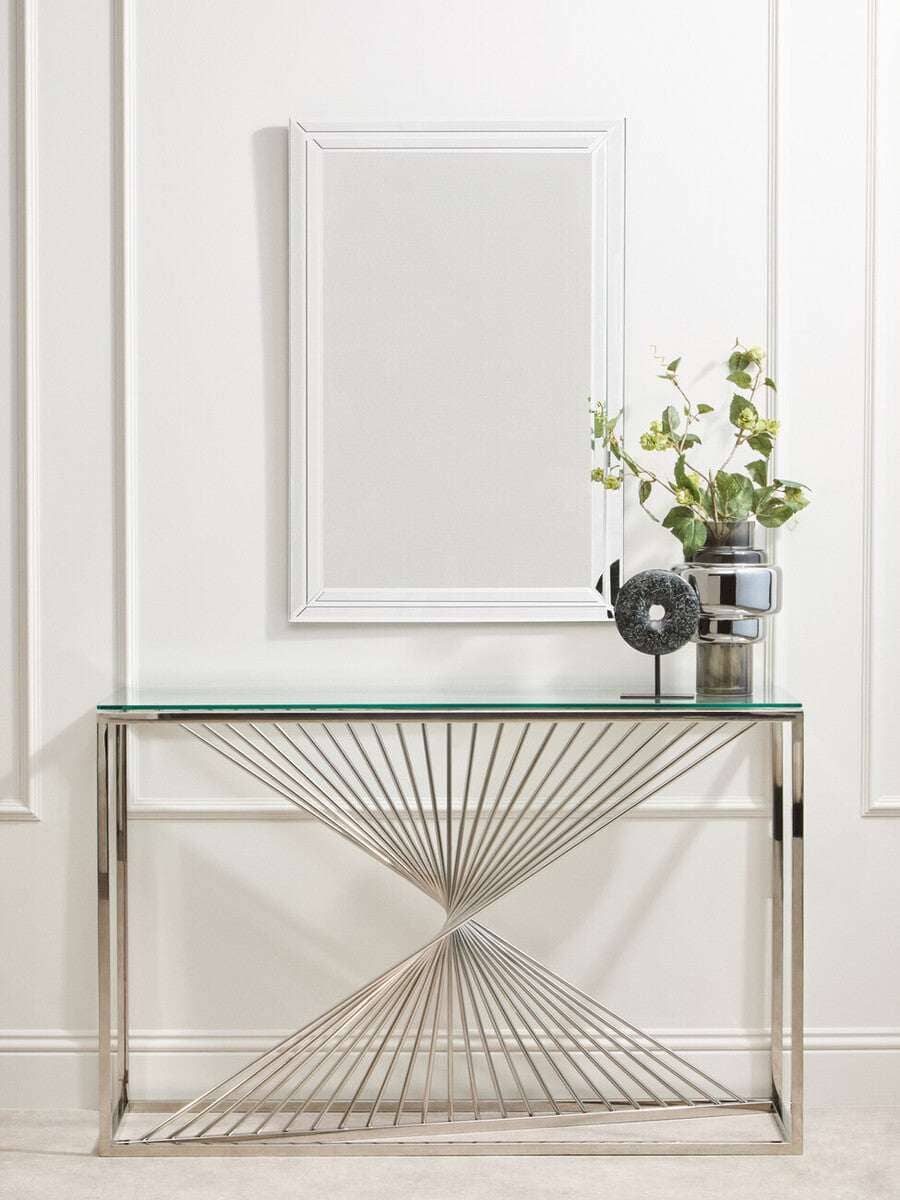 Amella Console Table With Silver Finish Frame Orsina