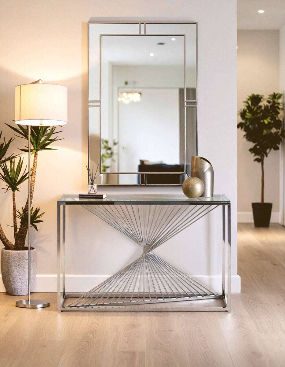 Amella Console Table With Silver Finish Frame Orsina