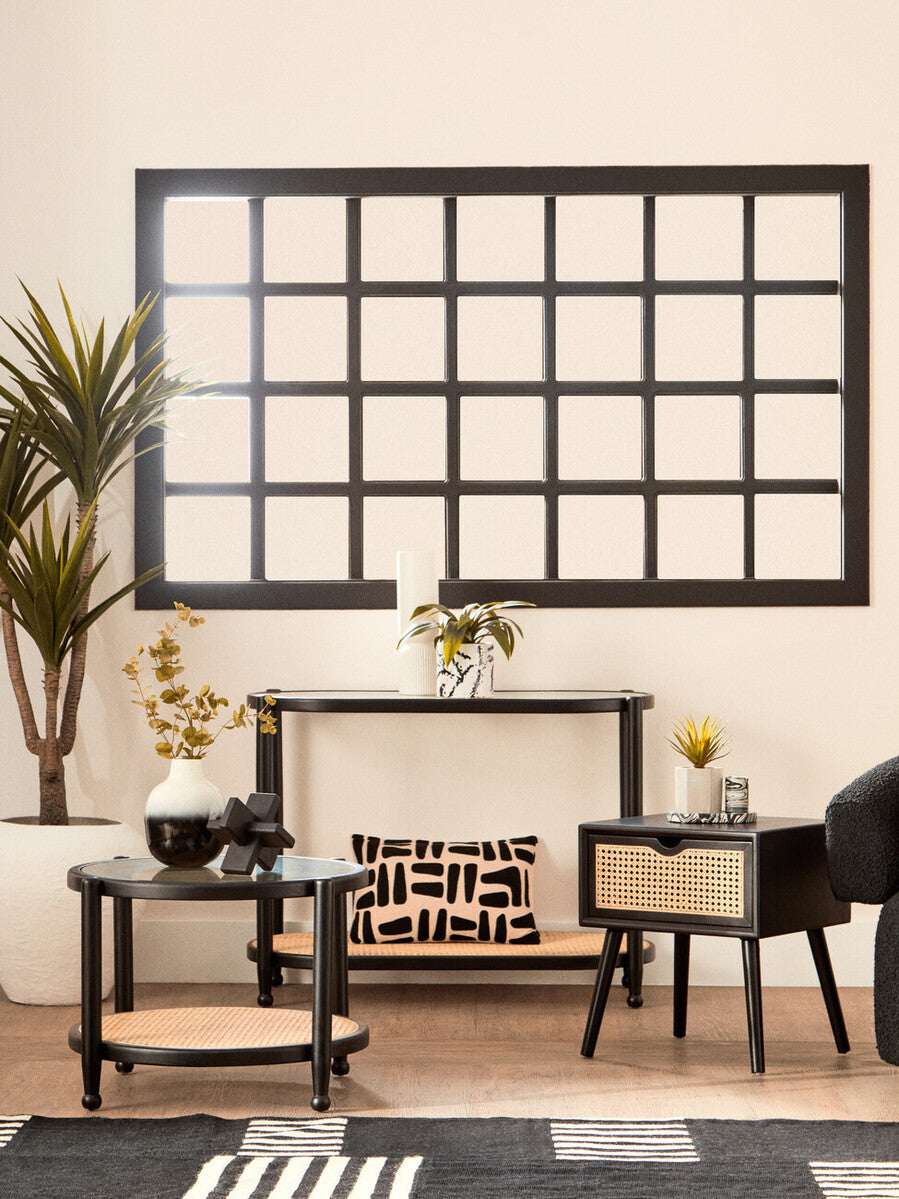 Stylish Orsina Console Table in a modern living room setting with plants and decorative items