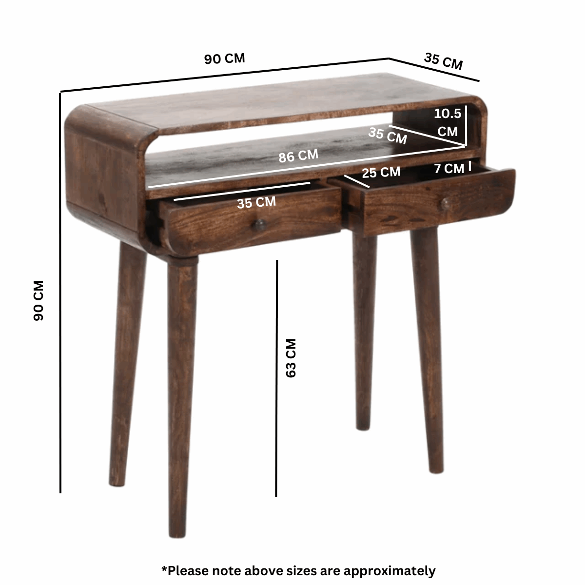 Verty Furniture Console Table with Two Drawers and Stylish Wood Finish for Home Decor