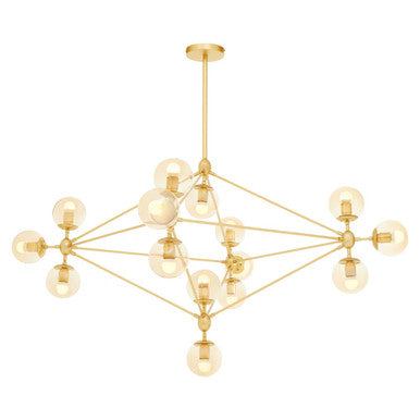 Abira Fifteen Arm Gold Finish Pendant Light Orsina