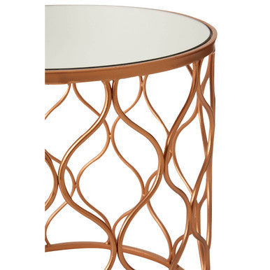 Avantis Set Of Two Mirrored Top Copper Tables Orsina