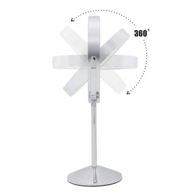 360-degree adjustable Hollywood Cosmetic Mirror with a sleek chrome stand for easy styling