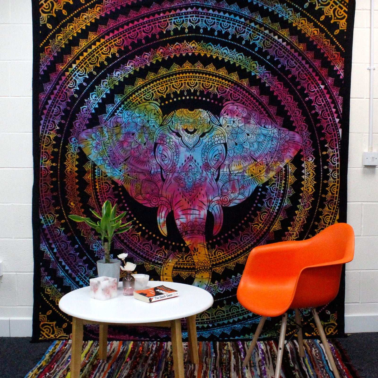 Shades 4 Seasons Cotton Bedspread with Colorful Elephant Design AW-Dropship