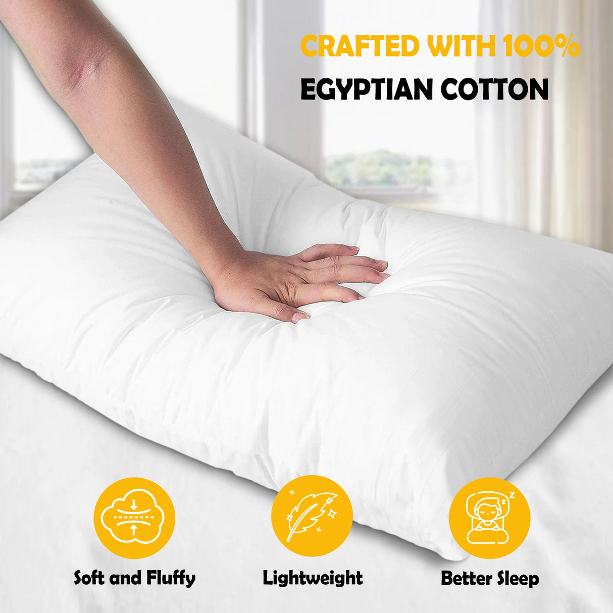 Soft and fluffy Cotton Blend Pillows crafted with 100 per cent Egyptian cotton for better sleep