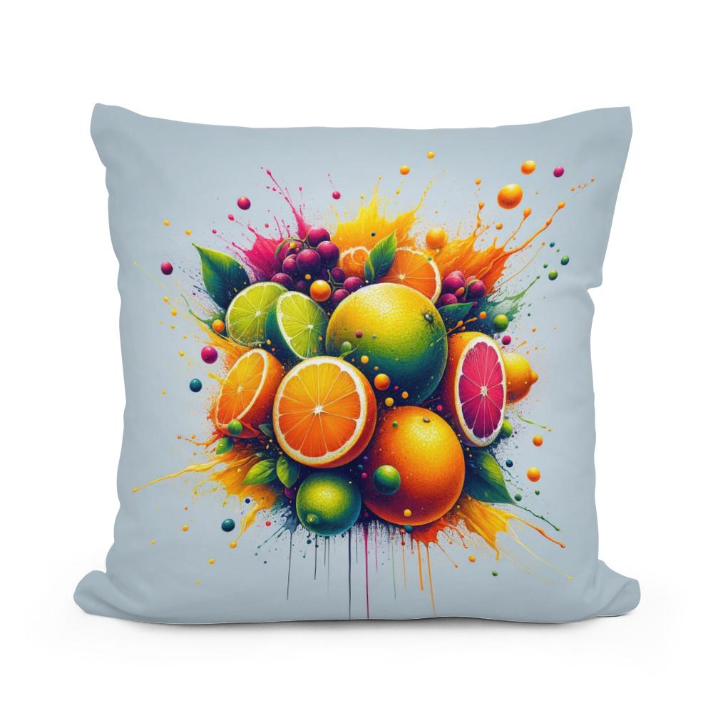 Colourful Cotton Cushion featuring vibrant fruit designs for a stylish home decor accent