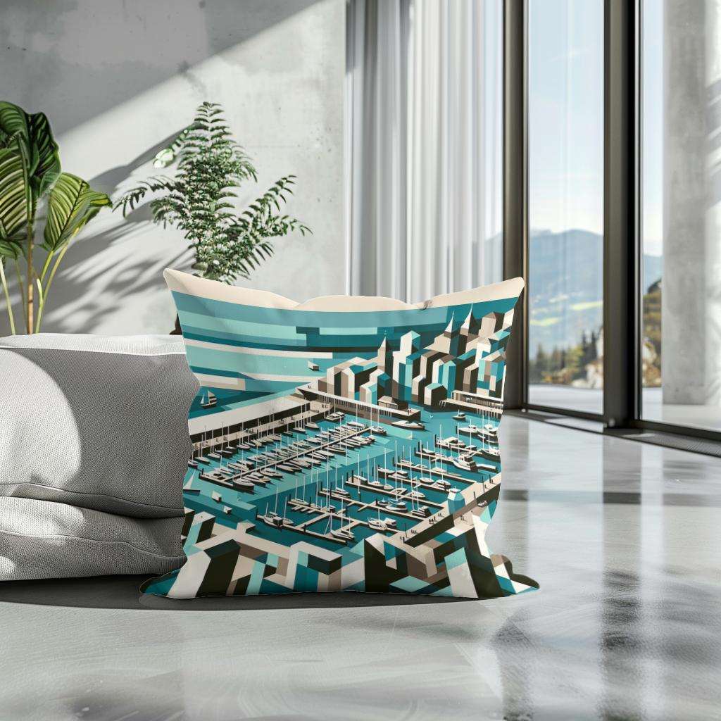 Stylish Cotton Cushion with Geometric Design, perfect for modern home decor