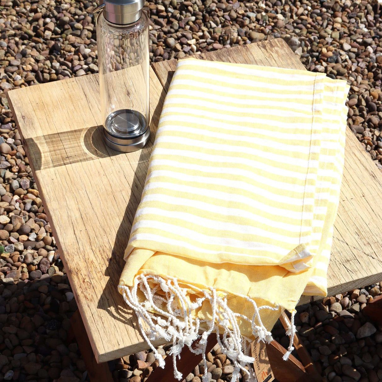 Cotton Pario Throw - 100x180 cm - Sunny Yellow Shades 4 Seasons