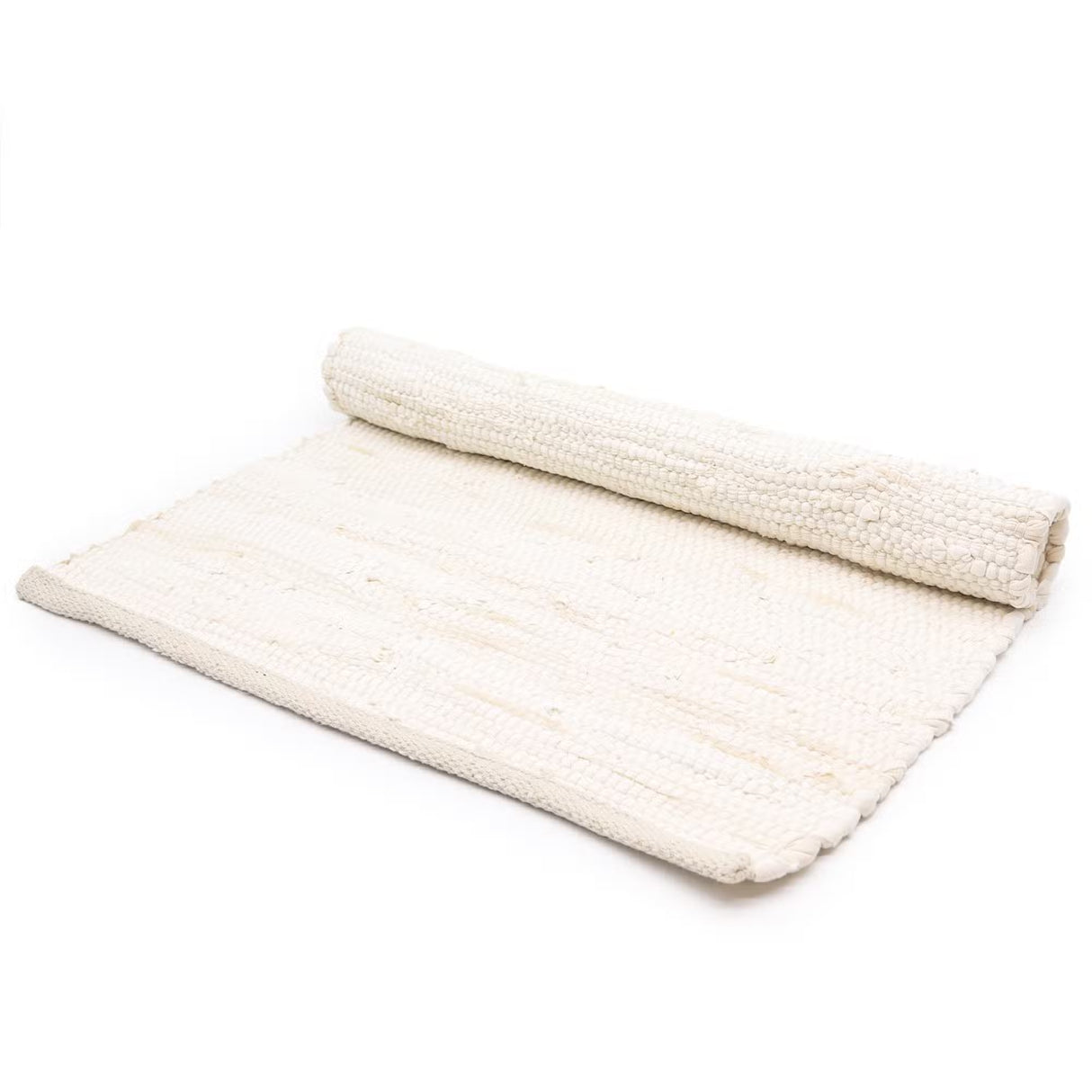Large Indian Handloom Cotton Rug - Cream AW Dropship UK