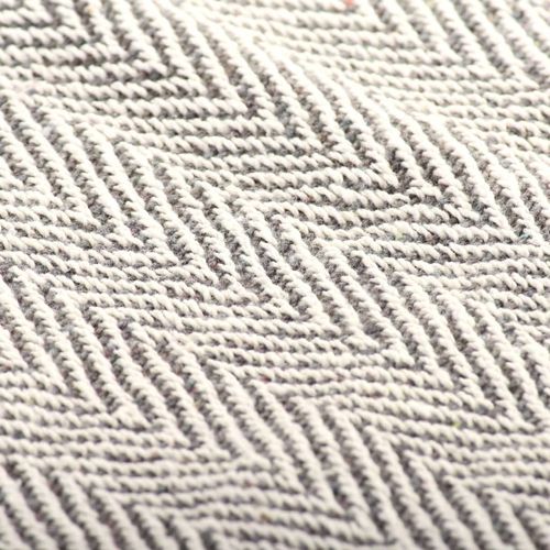 vidaXL Cotton Throw Herringbone 125x150 cm Grey vidaXL