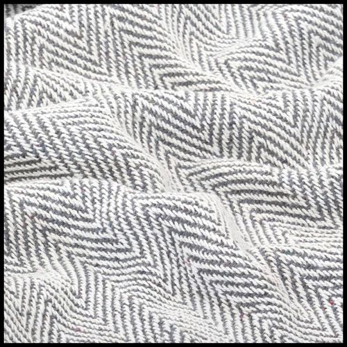 vidaXL Cotton Throw Herringbone 125x150 cm Grey vidaXL