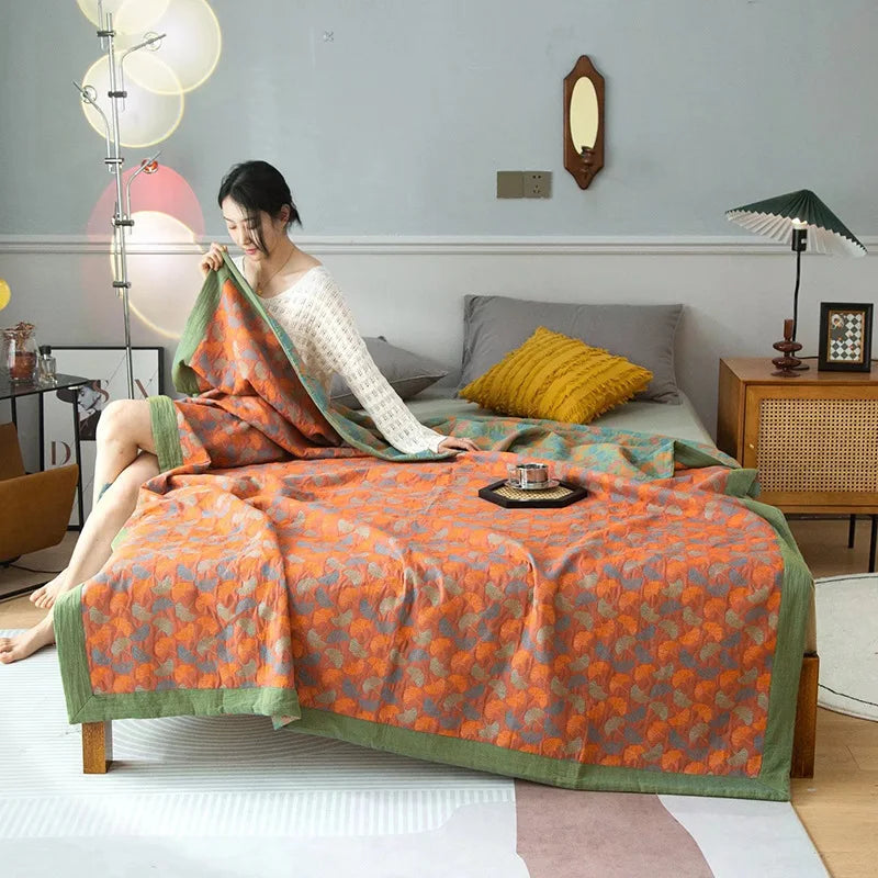 Three-Layer Jacquard Blanket - Soft, Portable, Versatile Home Accessory N/A