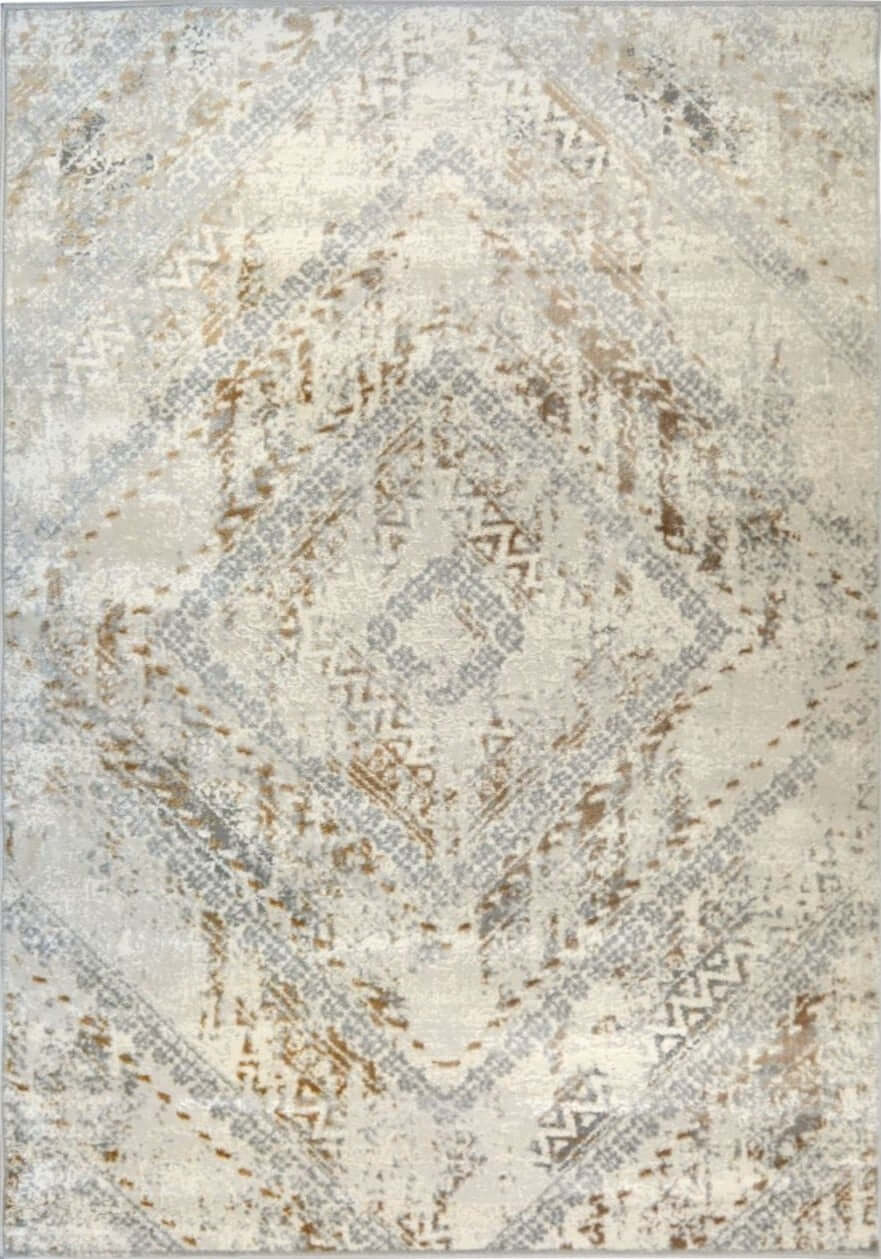 Cream Ochre Rug featuring a textured diamond pattern for elegant home decor