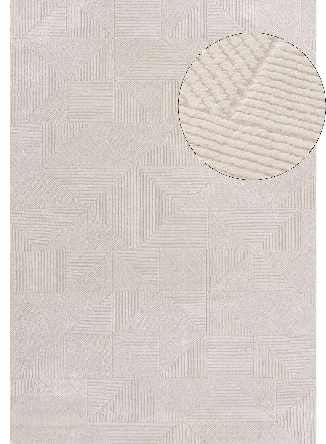 Stylish cream rug featuring a textured geometric pattern ideal for modern home decor