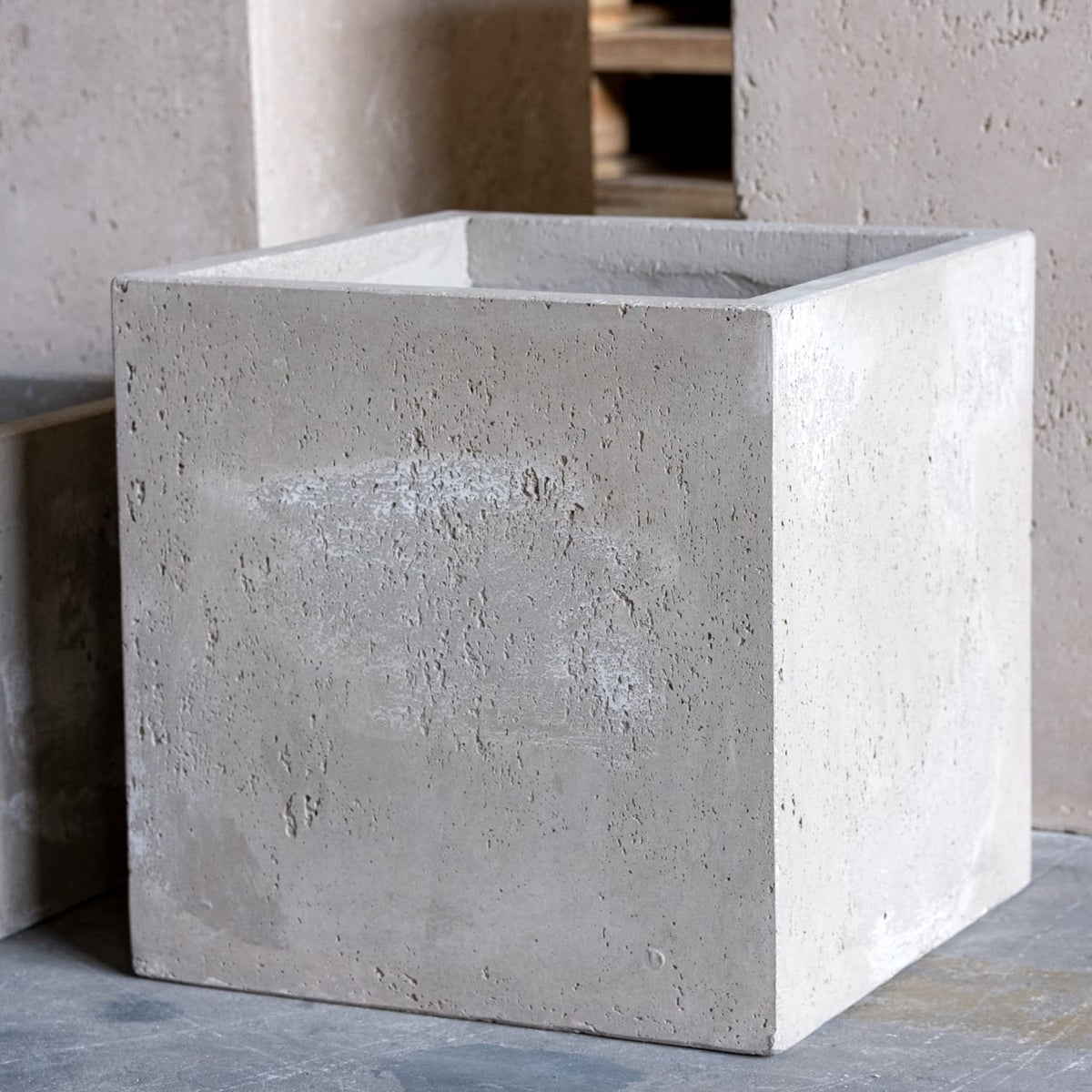 Jobu Home Cube Planter in a minimalist concrete design for modern indoor plants