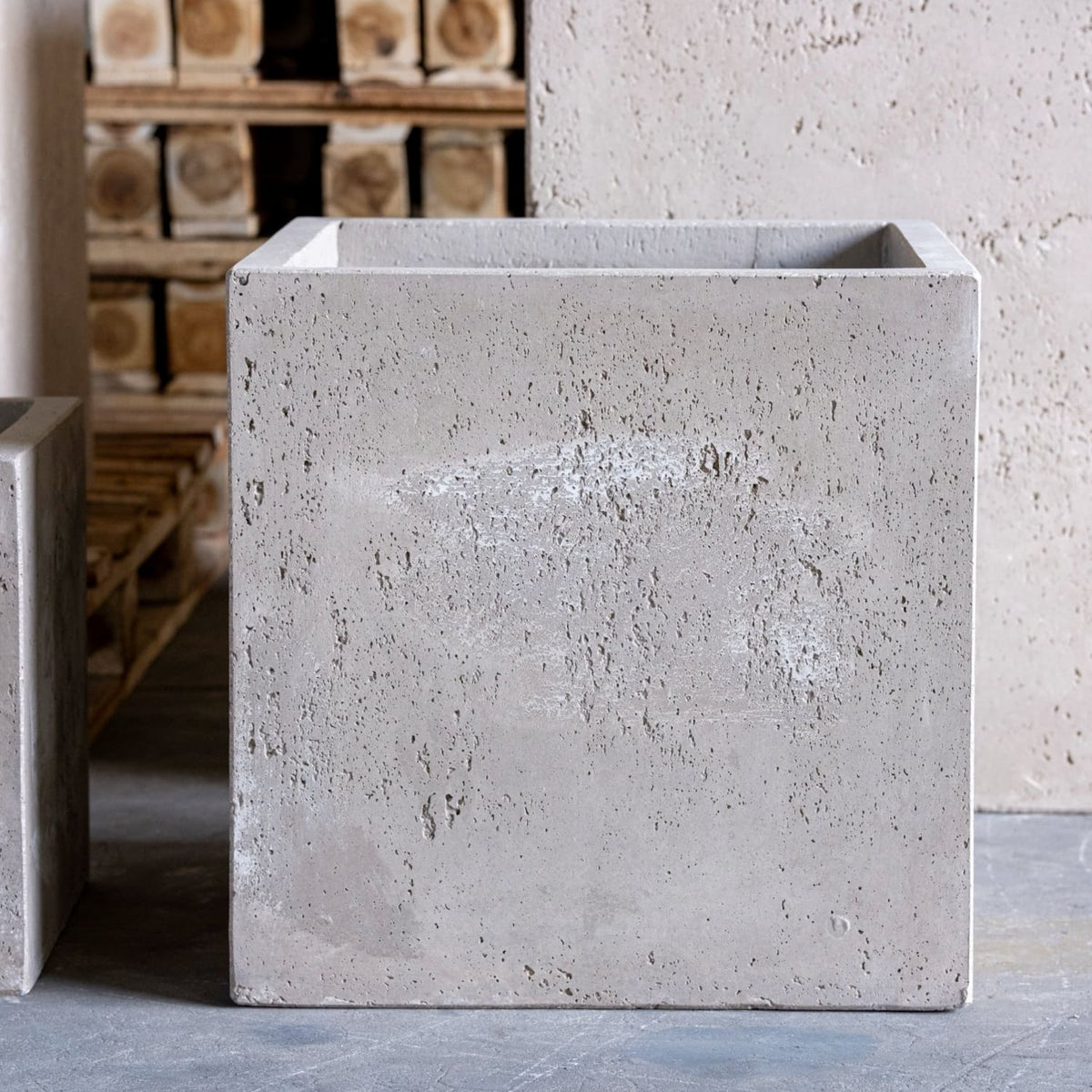 Modern grey Cube Planter by Jobu Home, ideal for indoor and outdoor plants