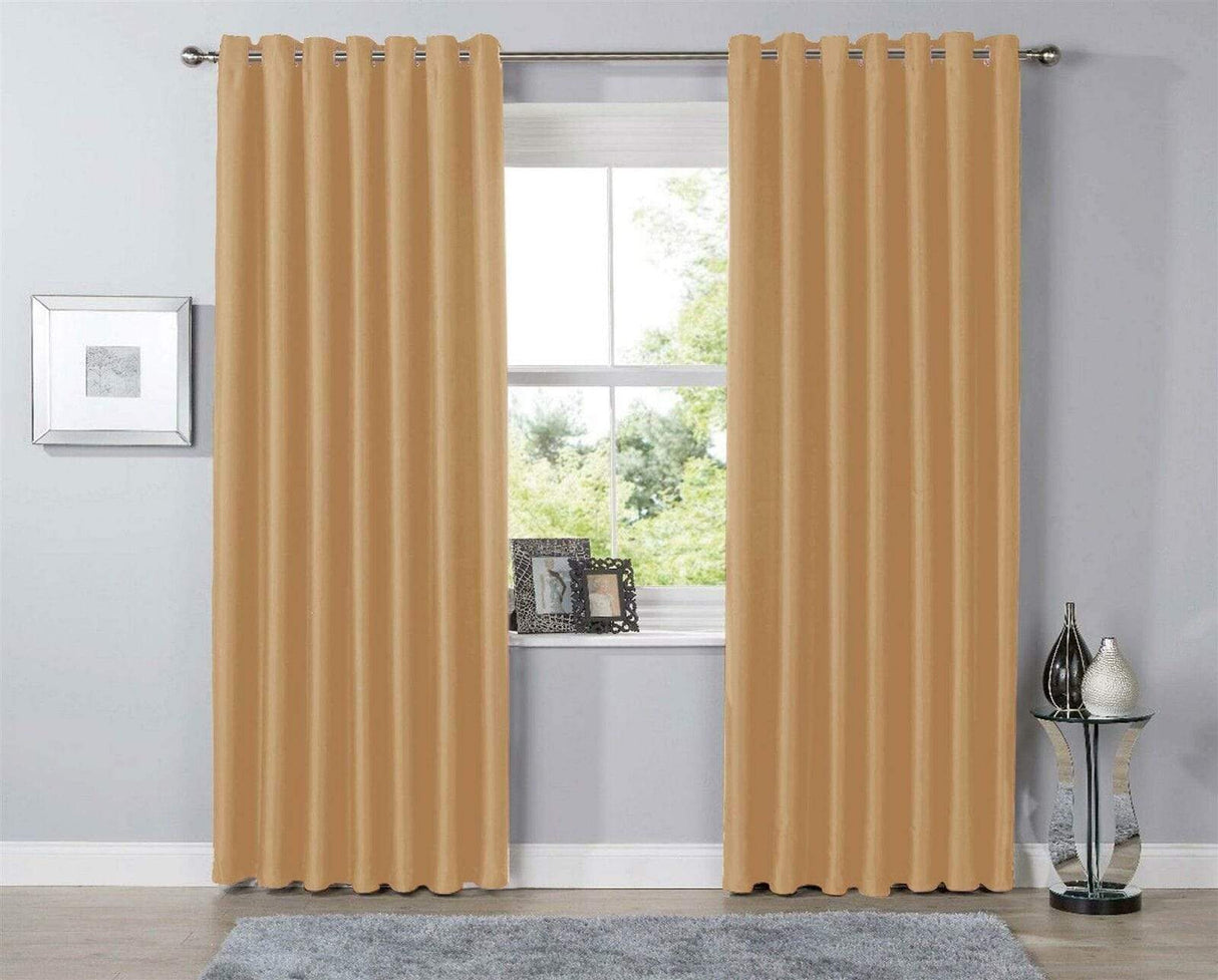 OLIVIA ROCCO Beige Blackout Curtains for Complete Light Blockage and Room Darkening