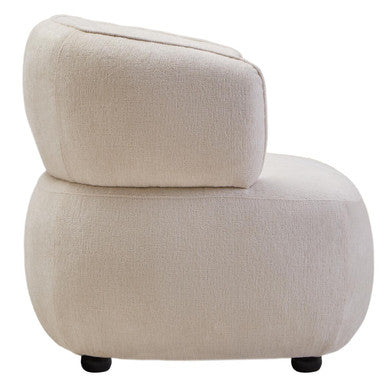 Dasha Textured Chenille Effect Ivory Curve Chair Orsina