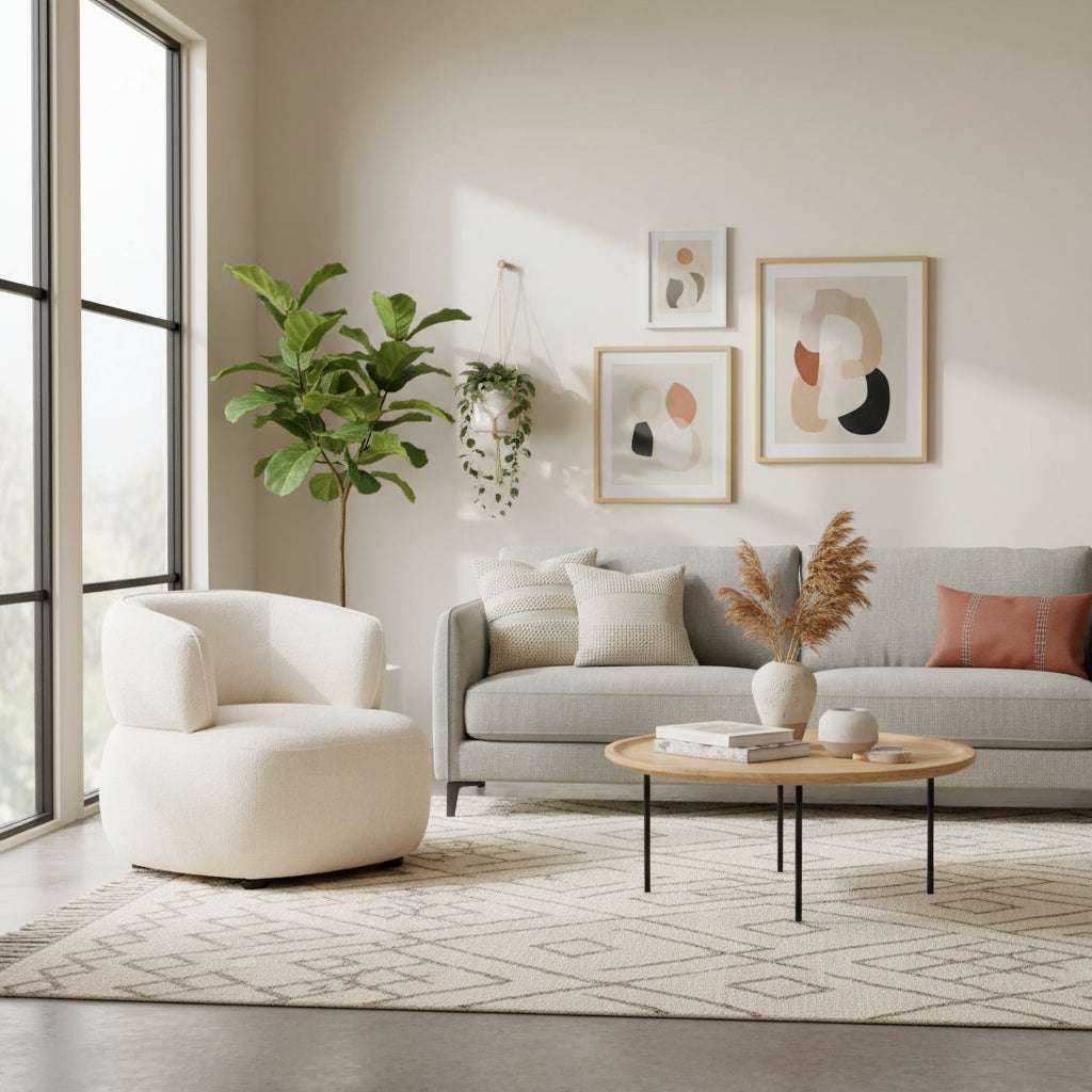 Dasha Textured Chenille Effect Ivory Curve Chair Orsina