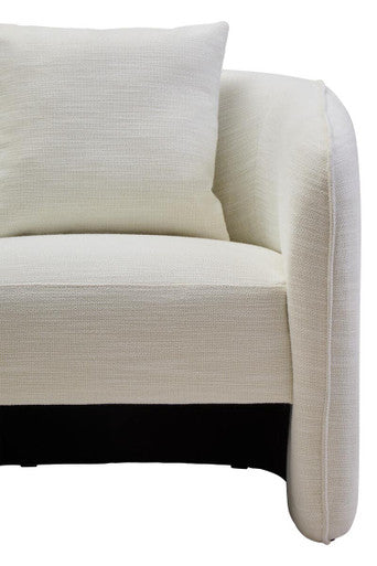 Bilani Cream Linen Effect Curved Chair Orsina