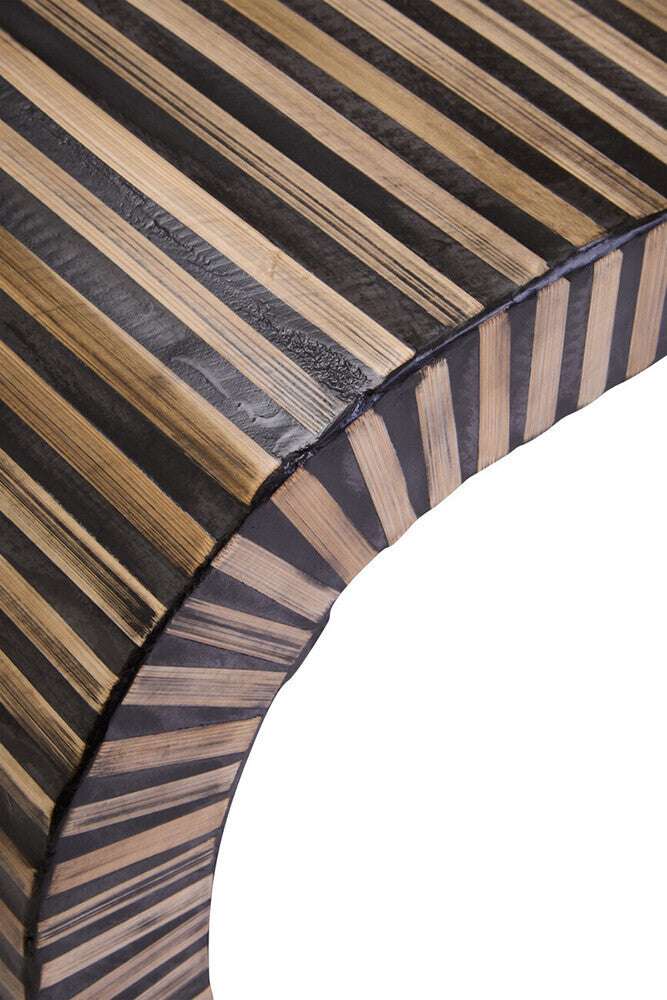 Bambusa Bamboo Inlay Curved Coffee Table Orsina