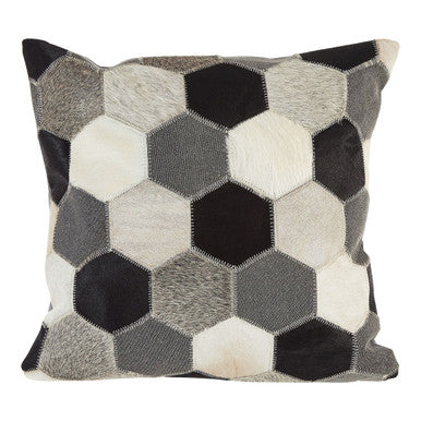Orsina Cushion Cover with Hexagonal Pattern in Grey and Black for Stylish Home Decor