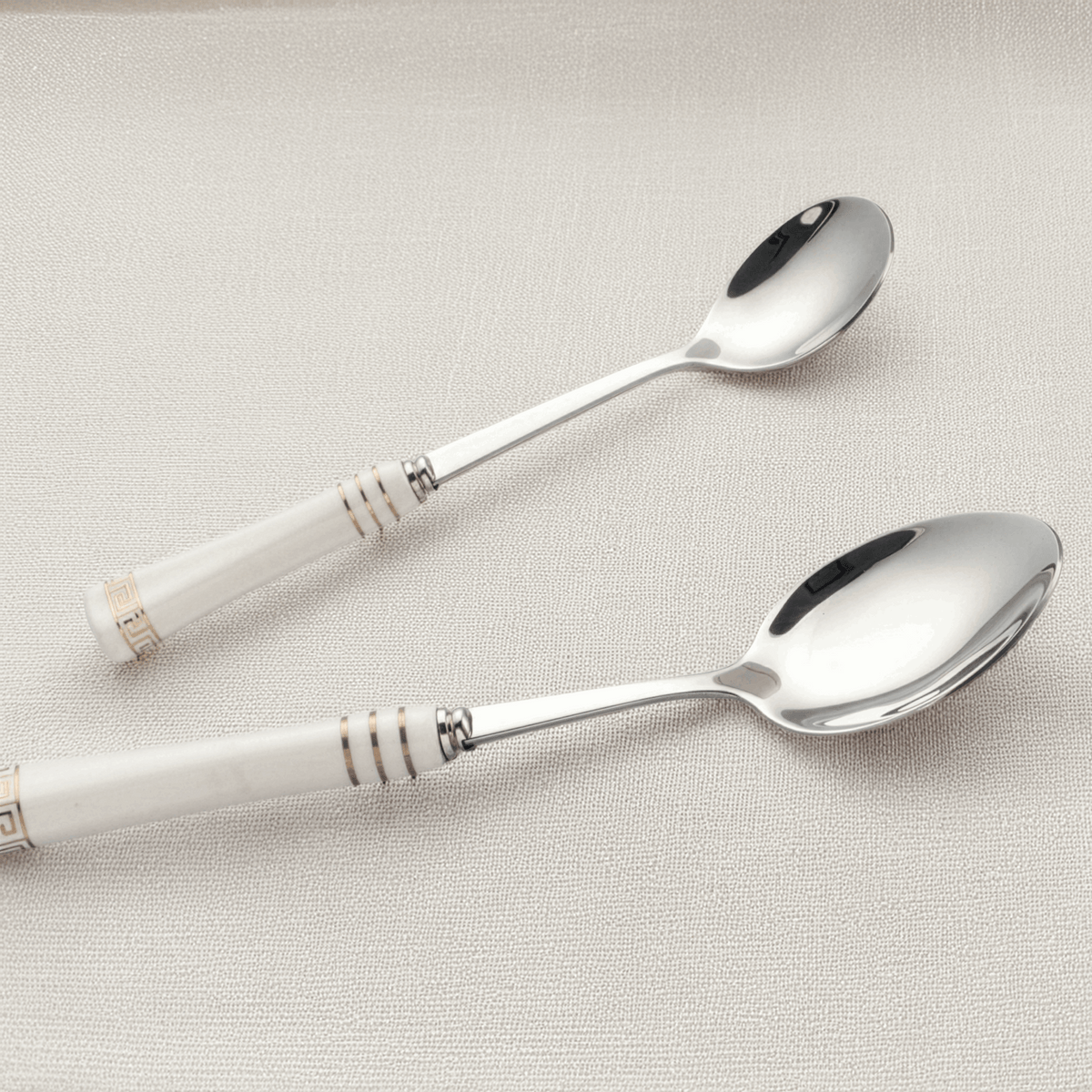 KitchBoom Cutlery Set featuring elegant silver spoons with decorative handles