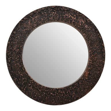 Akola Copper Finish Round Wall Mirror Orsina