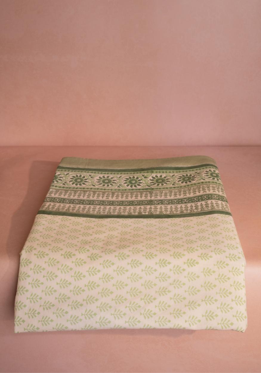 Casa by Josephine Jenno Tablecloth with Green Floral Pattern for Elegant Dining Settings