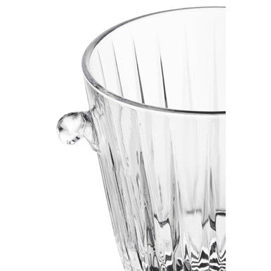 Orsina Clear Glass Ice Bucket with Elegant Ribbed Design for Stylish Entertaining