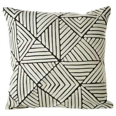 Orsina Diamond Design Cushion with Geometric Patterns in Black and White for Modern Decor