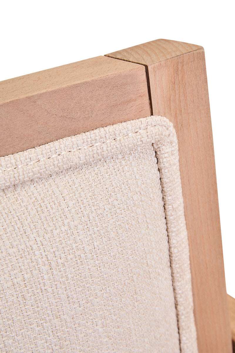 Orsina Dining Chair featuring a light wood frame and soft beige upholstery for modern interiors