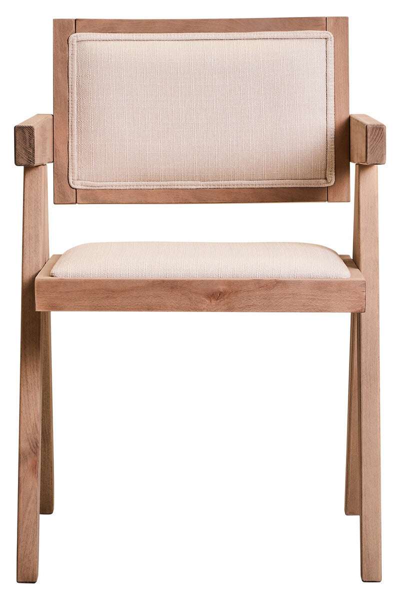 Orsina Dining Chair with Natural Wood Frame and Cream Upholstered Seat for Modern Interiors