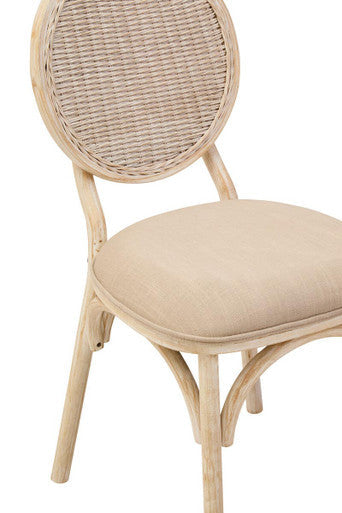 Cebu White Wash Elm Wood Dining Chair Orsina