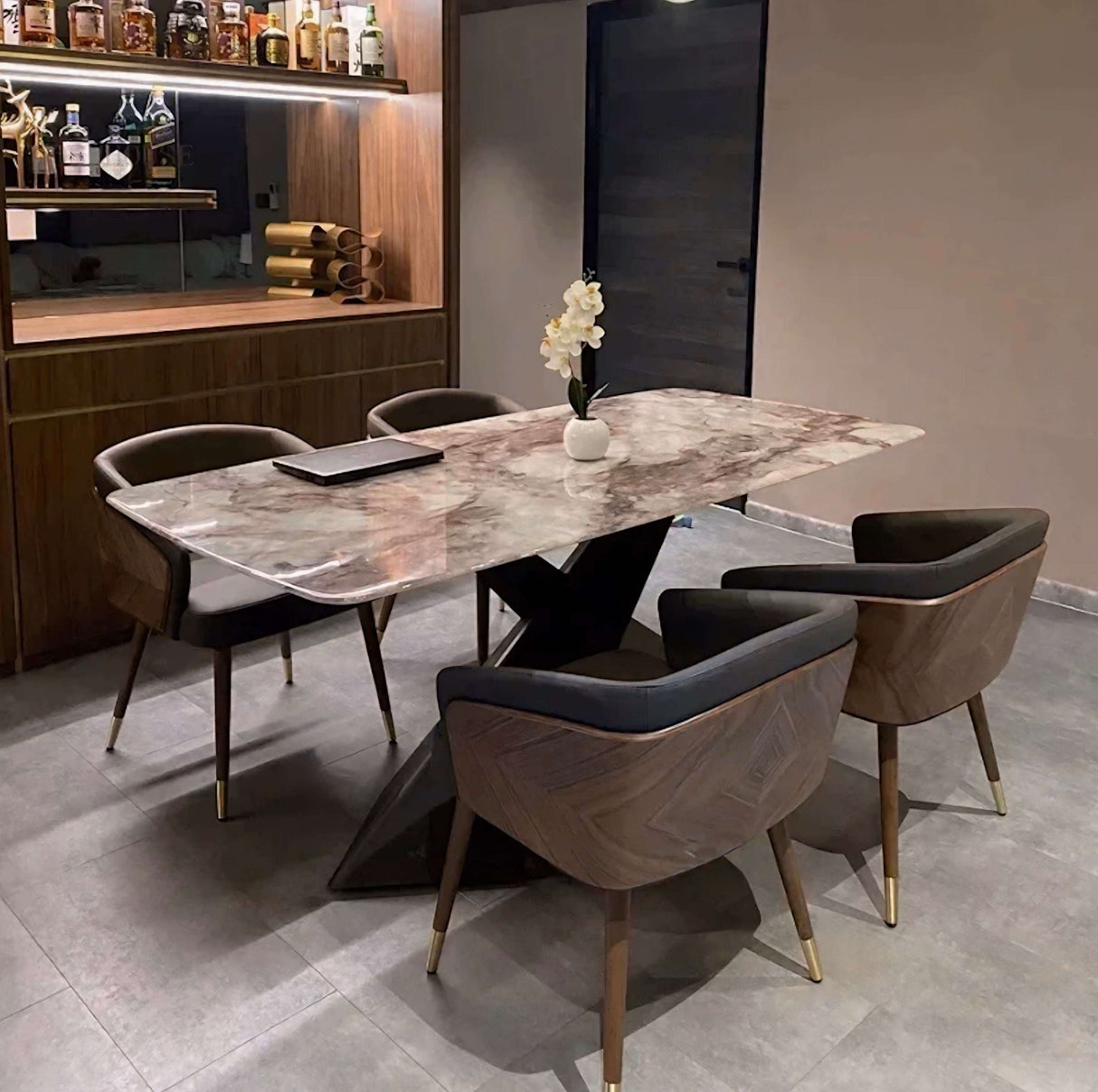 Stylish Nisu Home chair with a modern design featuring elegant wooden legs and sleek upholstery