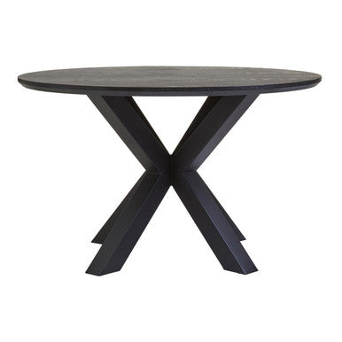 Orsina Round Dining Table with a Modern Black Base and Stylish Design for Elegant Dining Spaces