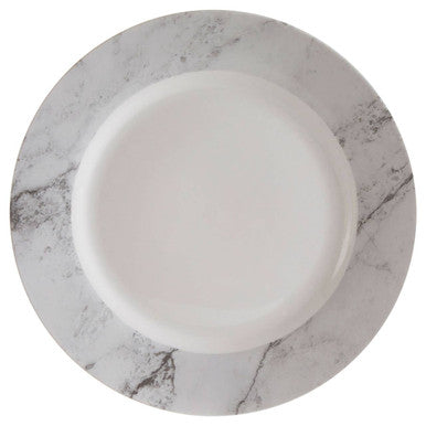 Avie 16 Piece White And Grey Marble Effect Dinner Set Orsina