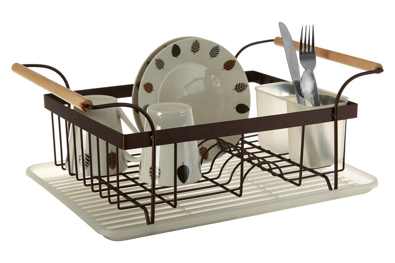 Orsina Dish Drainer with Wooden Handles for Efficient Kitchen Drying and Organisation
