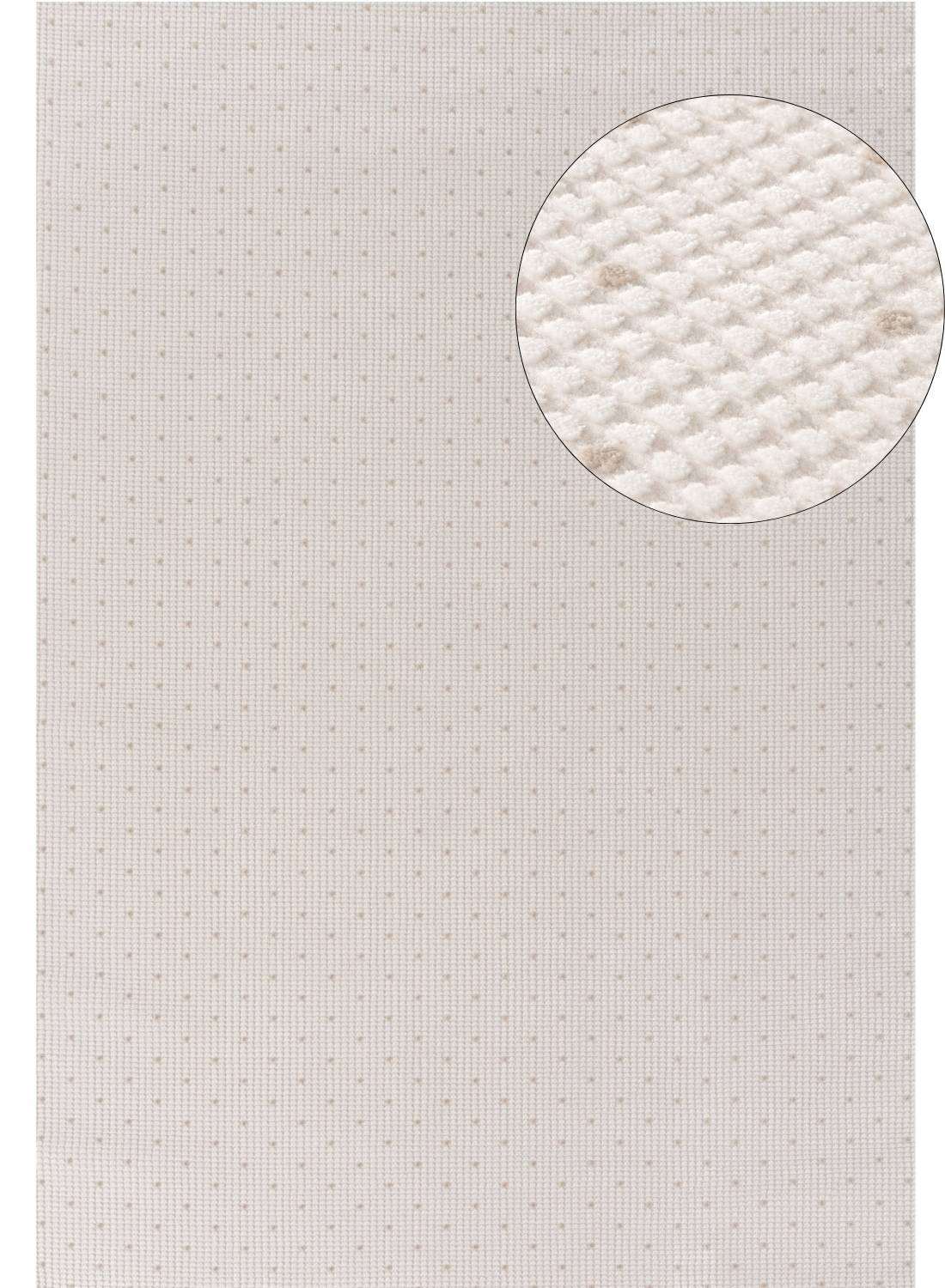 Textured Dots Rug in neutral tones with detailed close-up view of material for stylish home decor