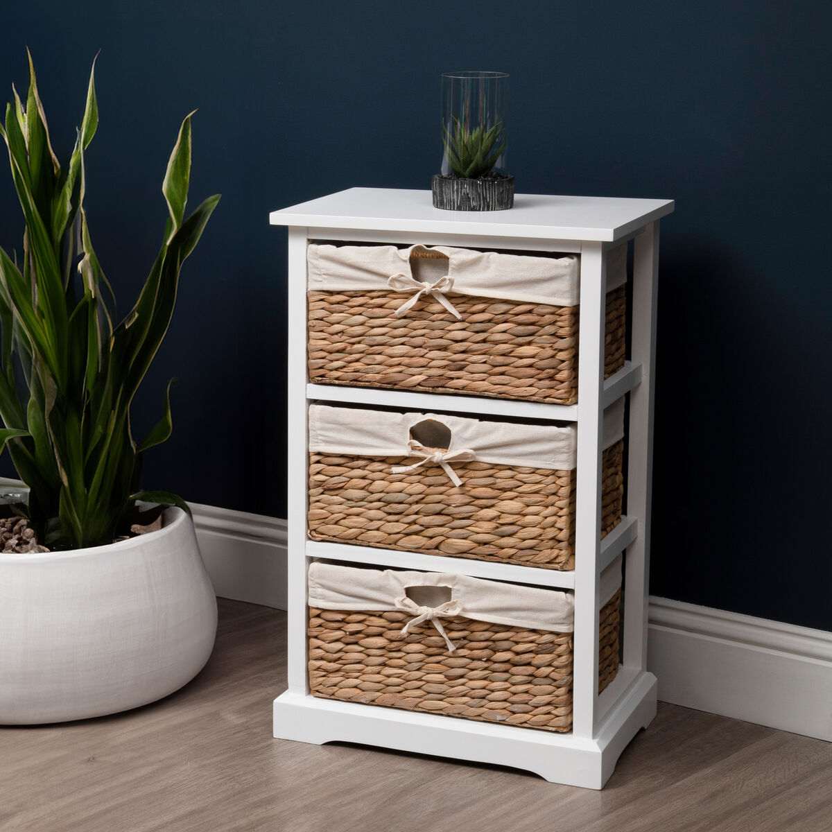Orsina Drawer Chest with Woven Baskets Stylish Storage Orsina