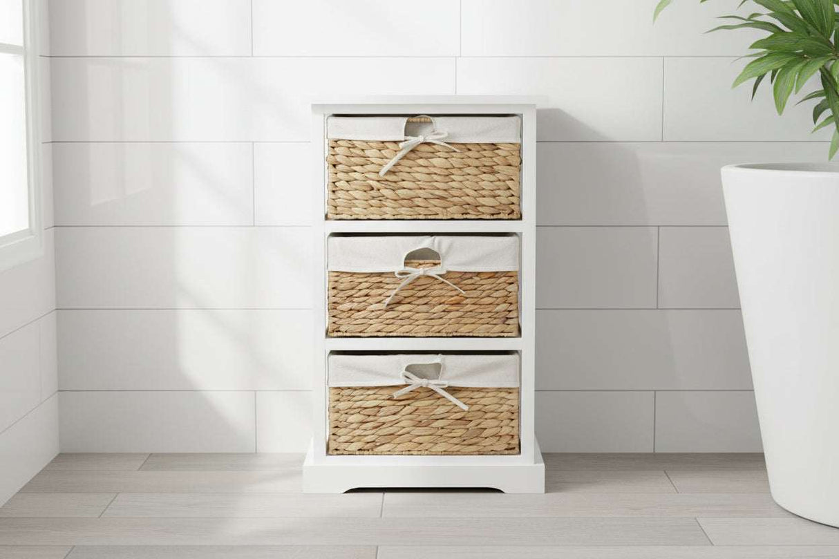 Orsina Drawer Chest with Woven Baskets Stylish Storage Orsina