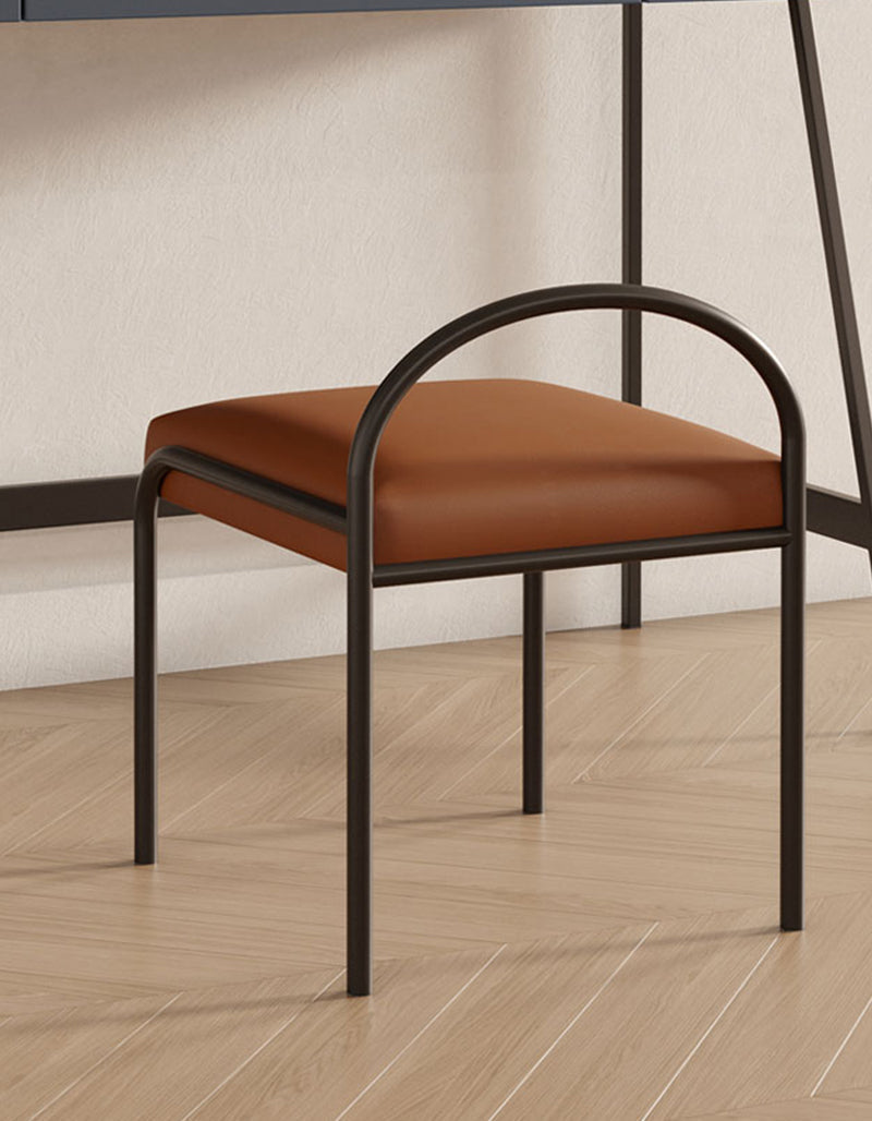 Stylish Le Di Vita Dressing Table Chair with a Brown Cushion and Minimalist Metal Frame