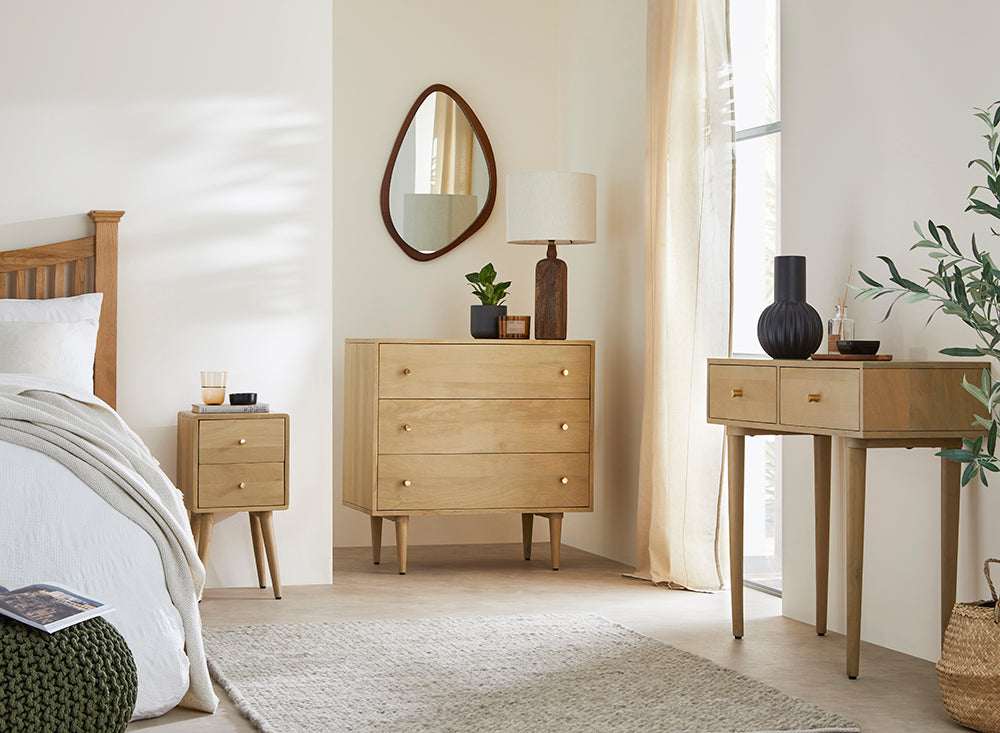 Fishe and Lilly Dressing Table with Elegant Design and Natural Wood Finish for Bedroom Decor