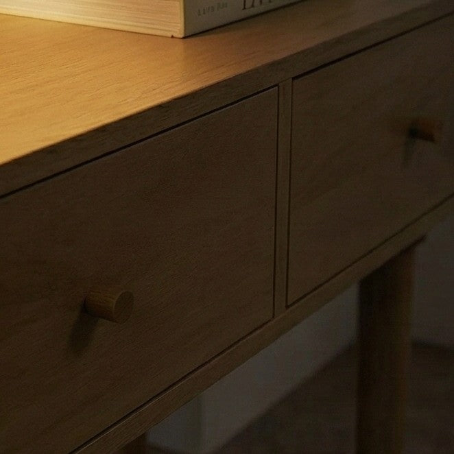 Fishe and Lilly Wooden Dressing Table with Two Drawers and Smooth Finish