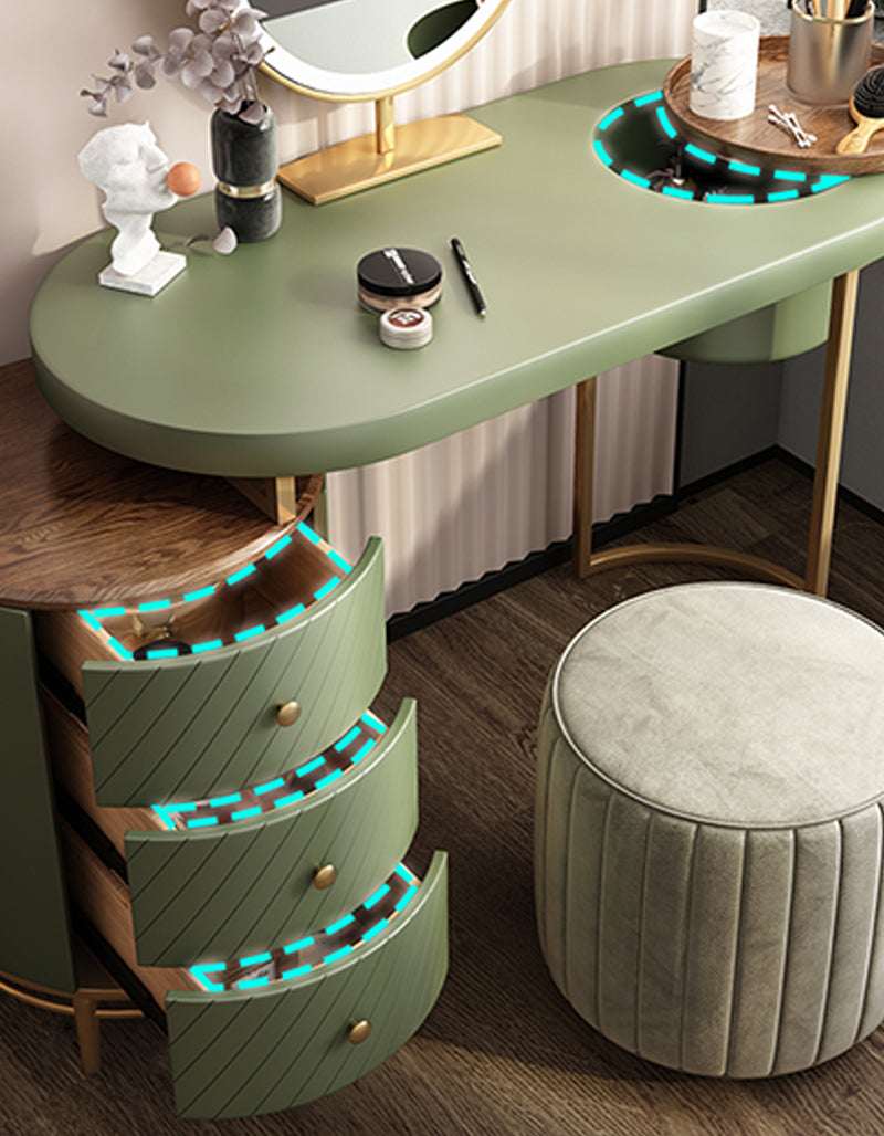 Le Di Vita Dressing Table with Elegant Design, LED Accents and Stylish Storage Drawers