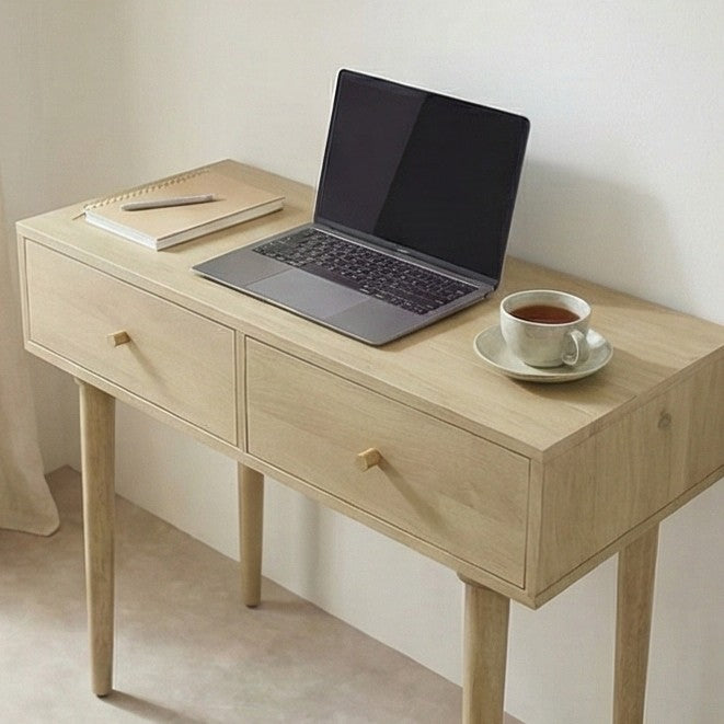 Fishe and Lilly Dressing Table with Two Drawers, Ideal for Compact Spaces and Work Areas