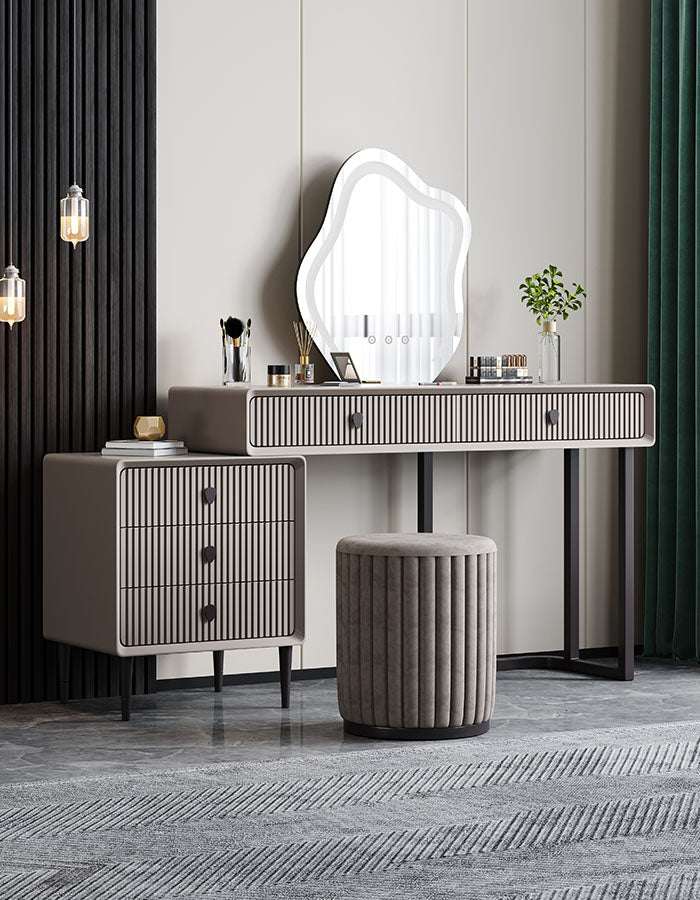 Le Di Vita Dressing Table with Elegant Design and Round Mirror for Modern Interiors